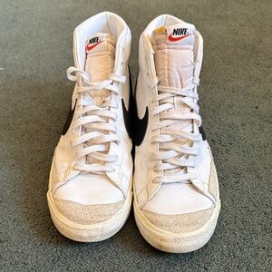 Nike White and Black High-Top Sneakers